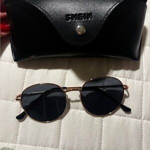 SHEIN Gold Frame Black Lens Sunglasses